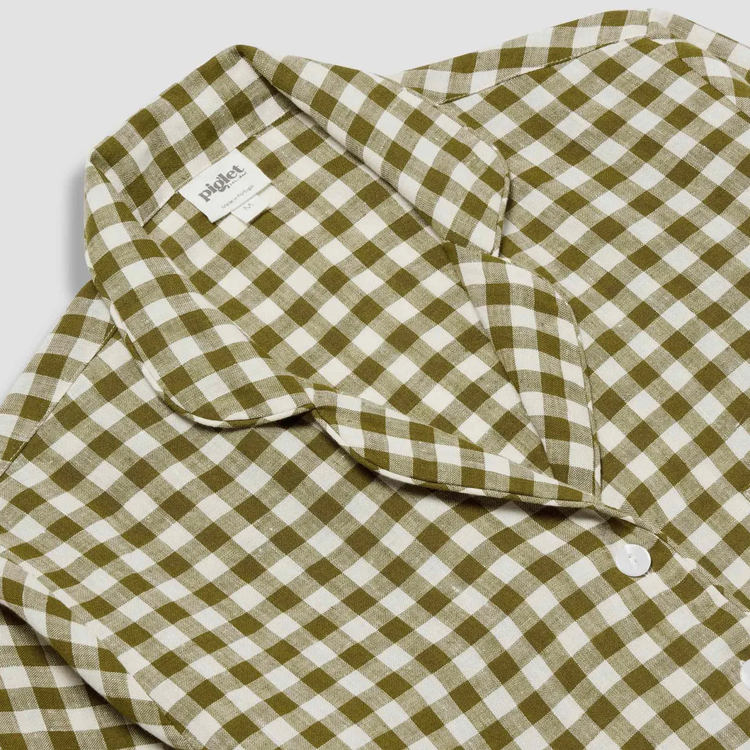Botanical Green Gingham Linen Pajama Set