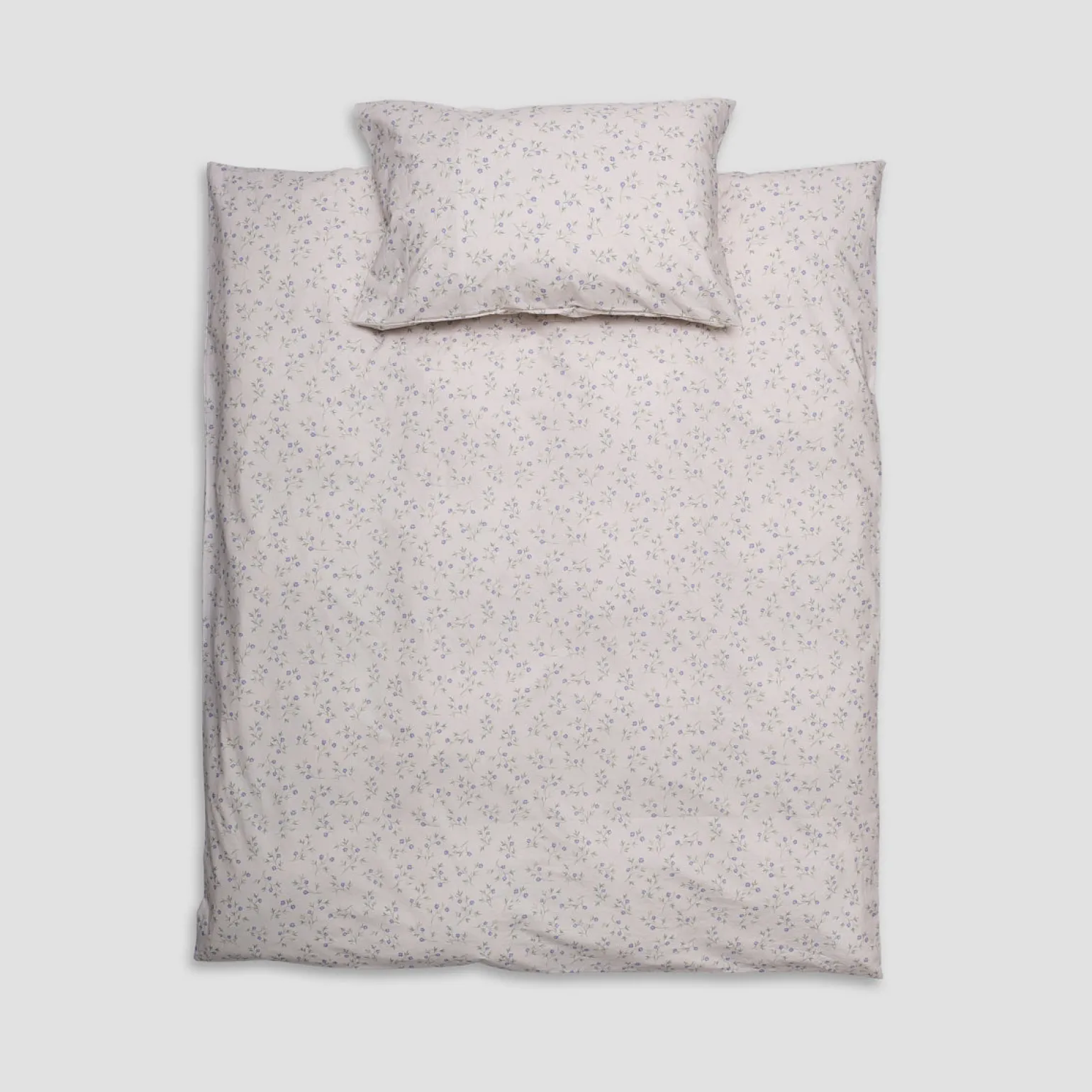 Cream Spring Sprig Kids Floral Cotton Bedding Set