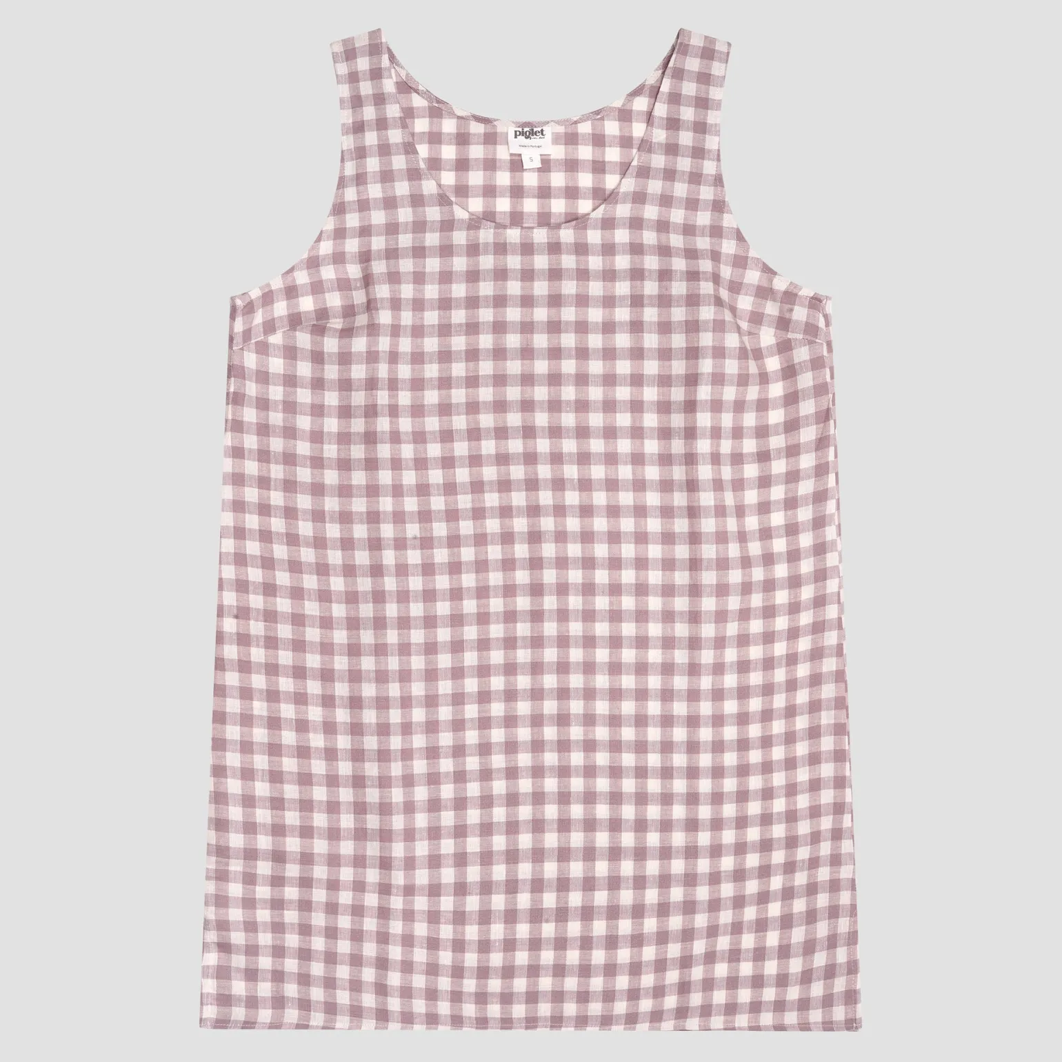 Elderberry Gingham Linen Night Dress
