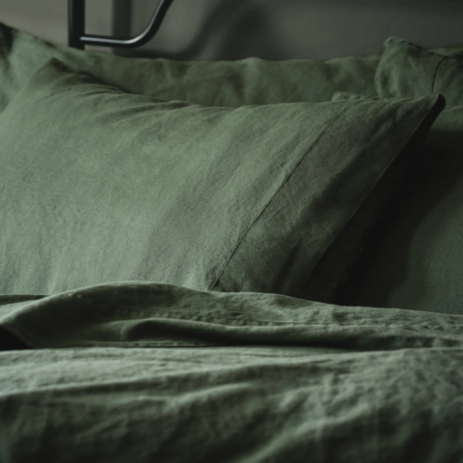 Elm Green Linen Blend Pillowcase (Pair)