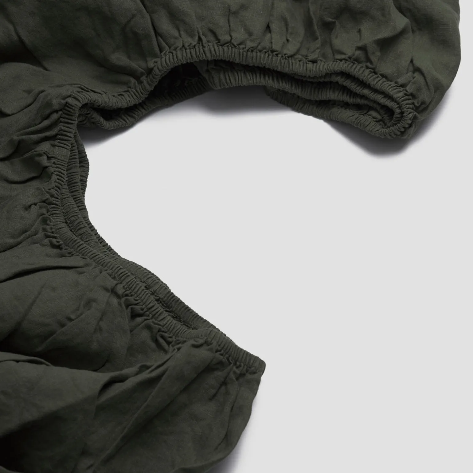 Fern Green Linen Blend Fitted Sheet