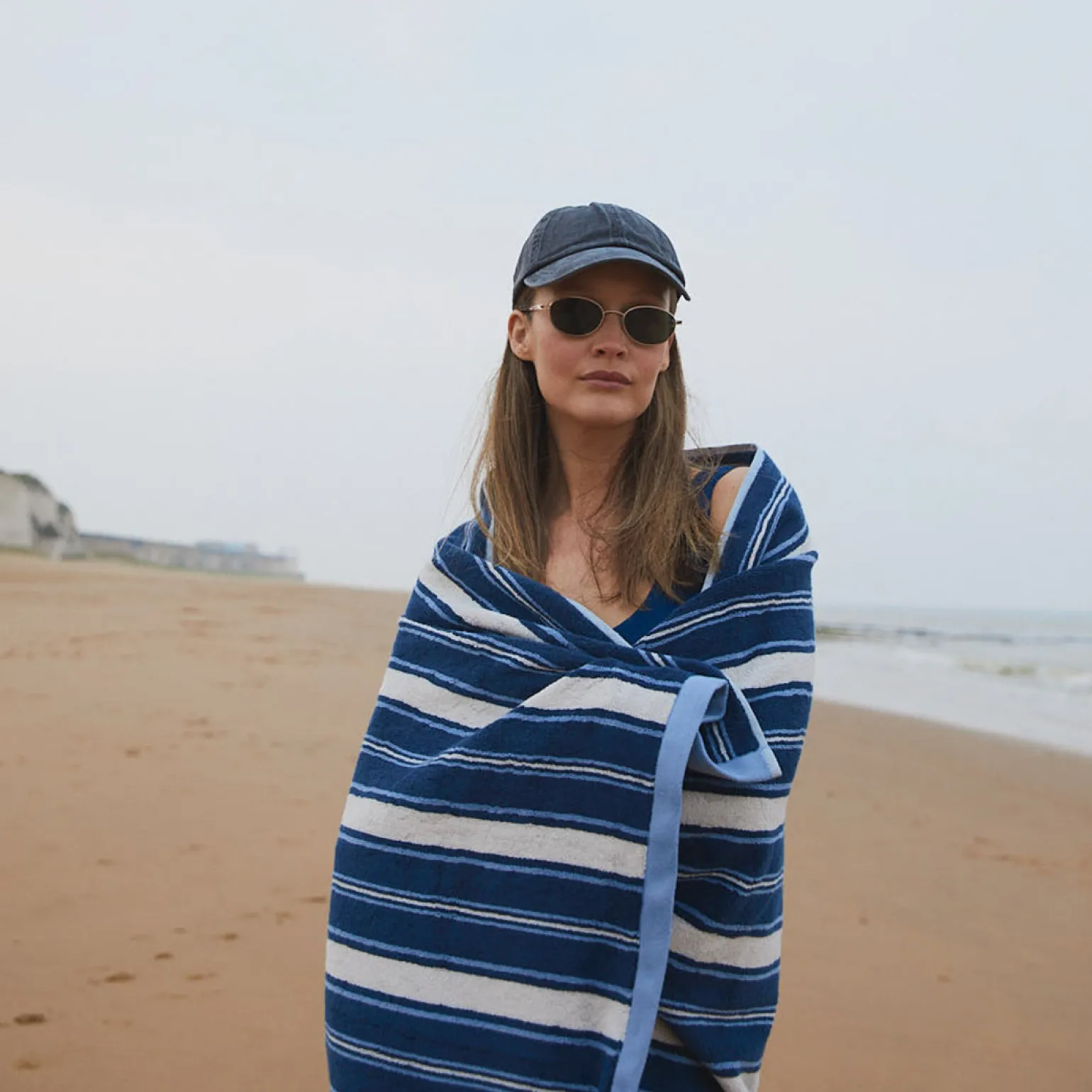 Marina Blue Shoreham Stripe Cotton Towels