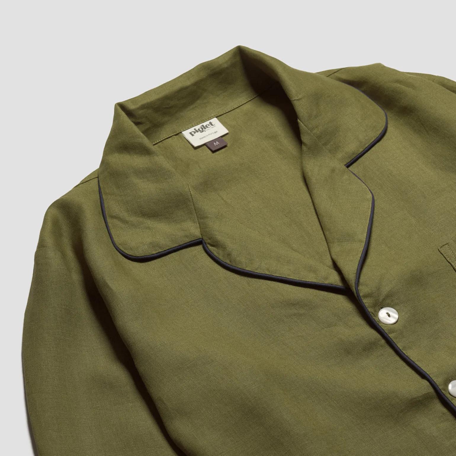 Men's Moss Linen Pajama Shirt
