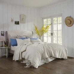 Parchment Washed Cotton Percale Pillowcases (Pair)
