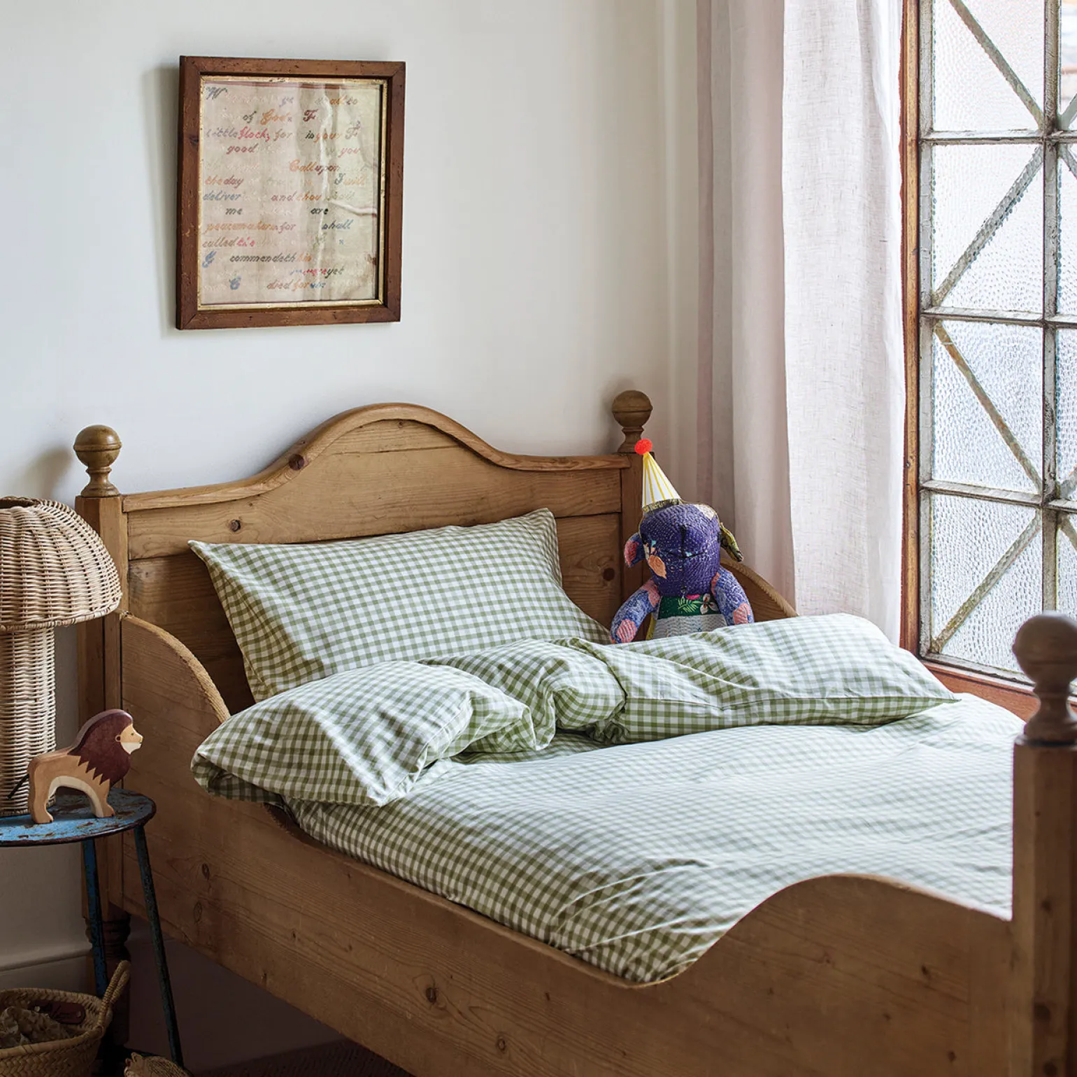 Pear Kids Gingham Cotton Bedding Set