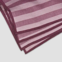 Plum Wine Amberley Stripe Linen Blend Napkins Set of 4