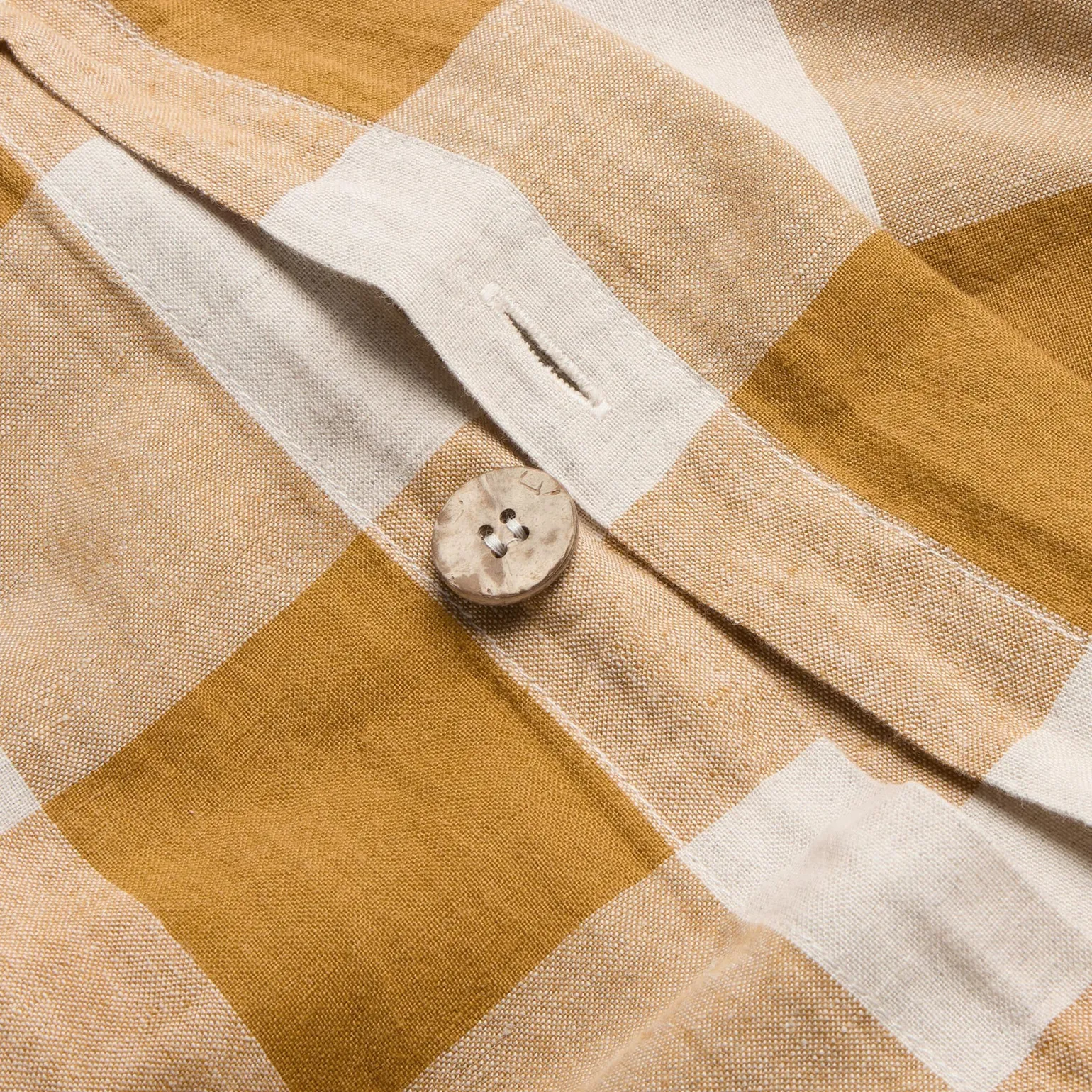 Russet Yellow Emsworth Plaid Linen Blend Duvet Cover