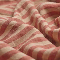 Sandstone Red Pembroke Stripe Linen Blend Pillowcase (Pair)