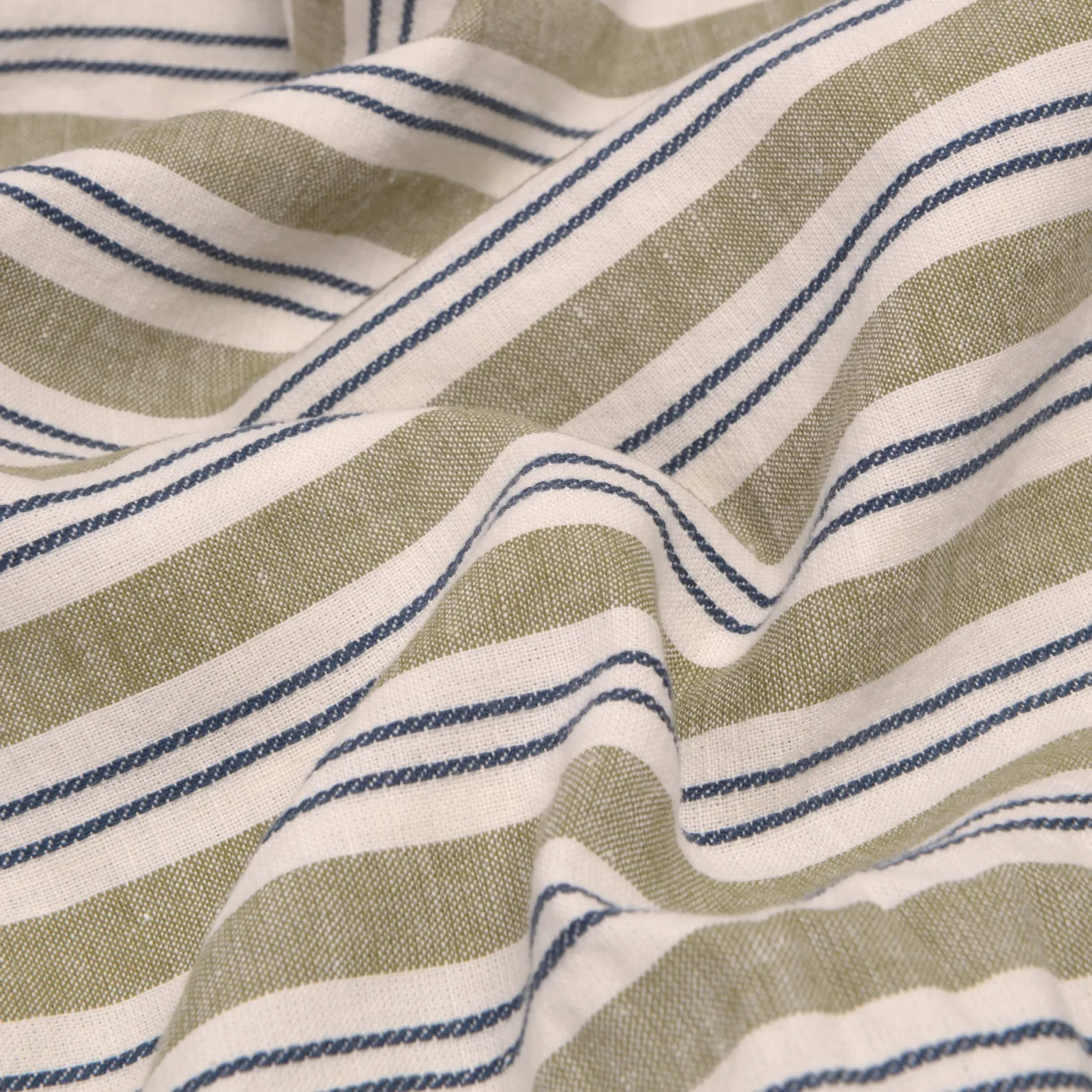 Thyme Somerley Stripe Linen Blend Flat Sheet