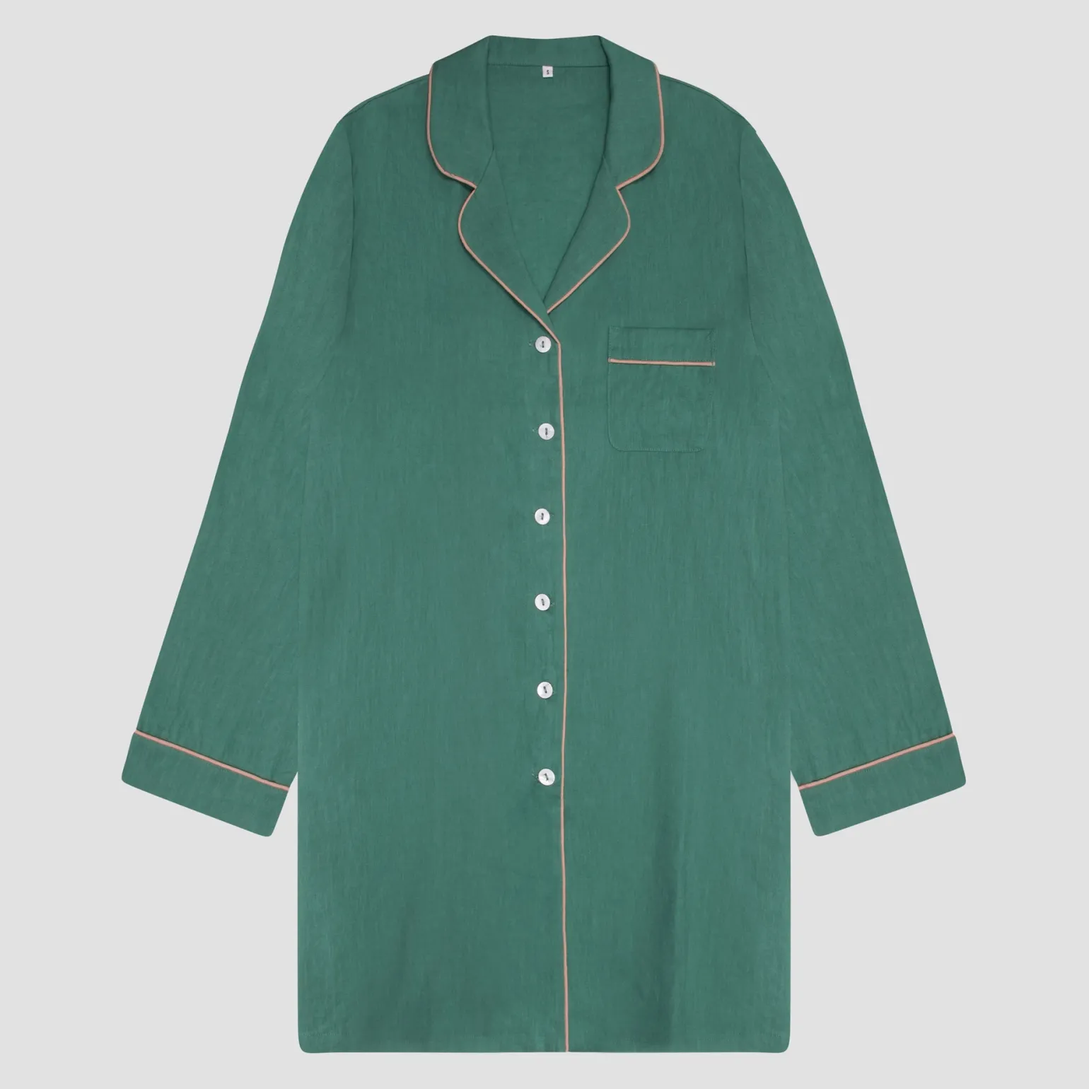 Tranquil Green Linen Night Shirt