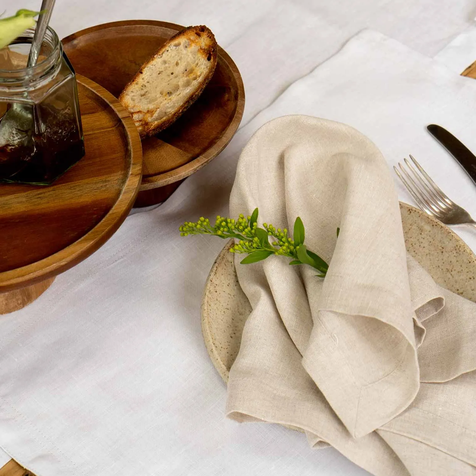 White 100% Linen Placemat Set of 4