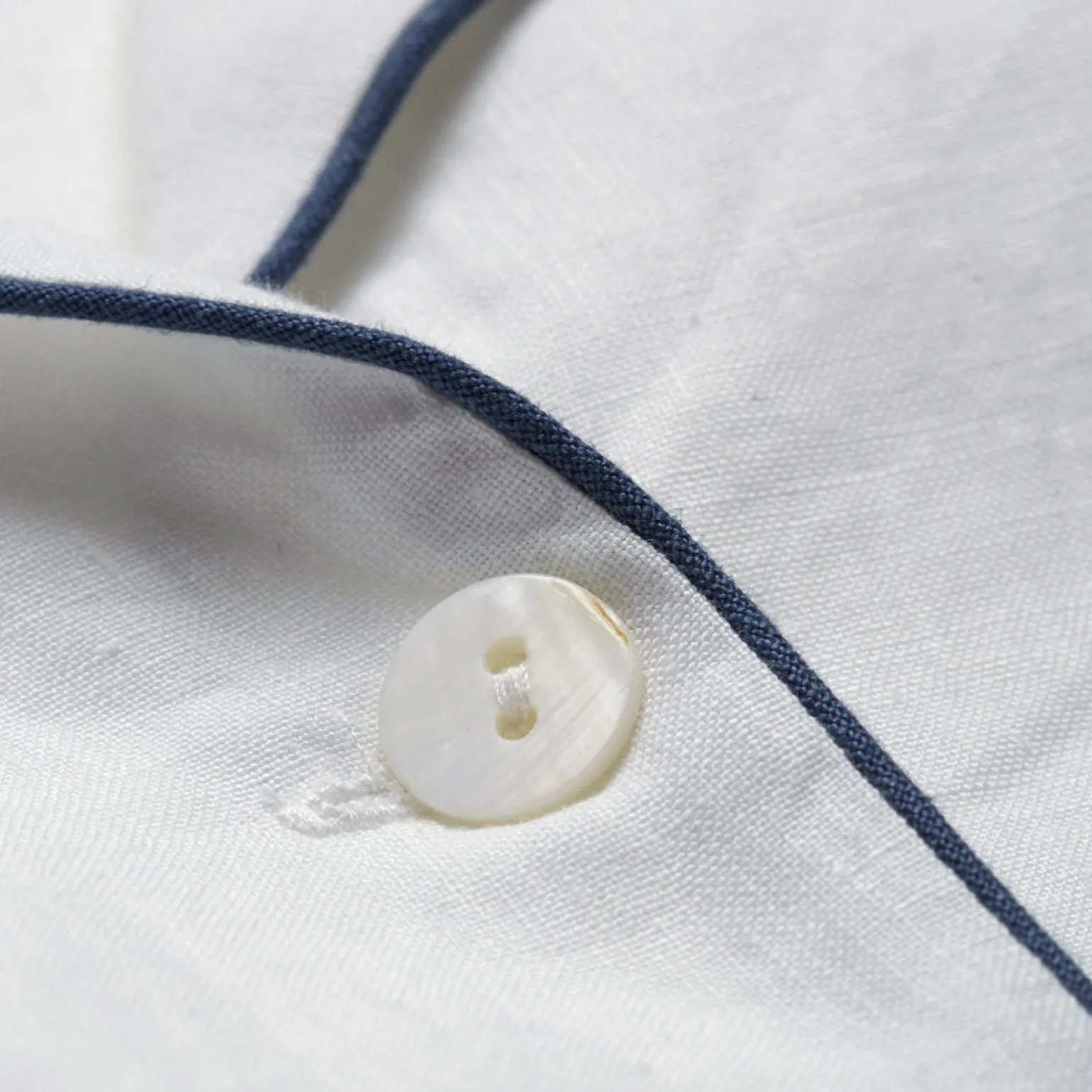 White Linen Pajama Shirt (Top Only)